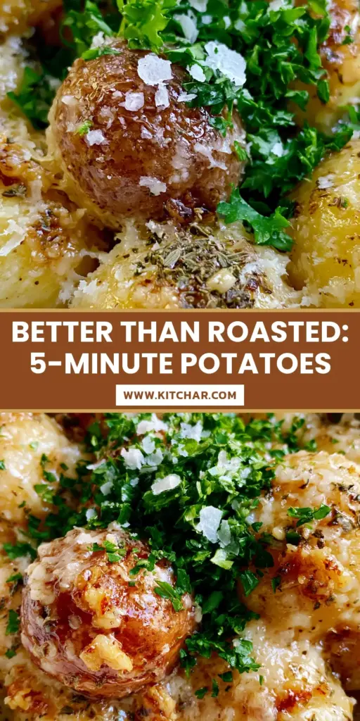 Slow Cooker Baby Potatoes with Garlic, Butter, and Parmesan 4 Whole gold slow cooker baby potatoes glistening with garlic butter sauce and melted parmesan in a white crockpot.