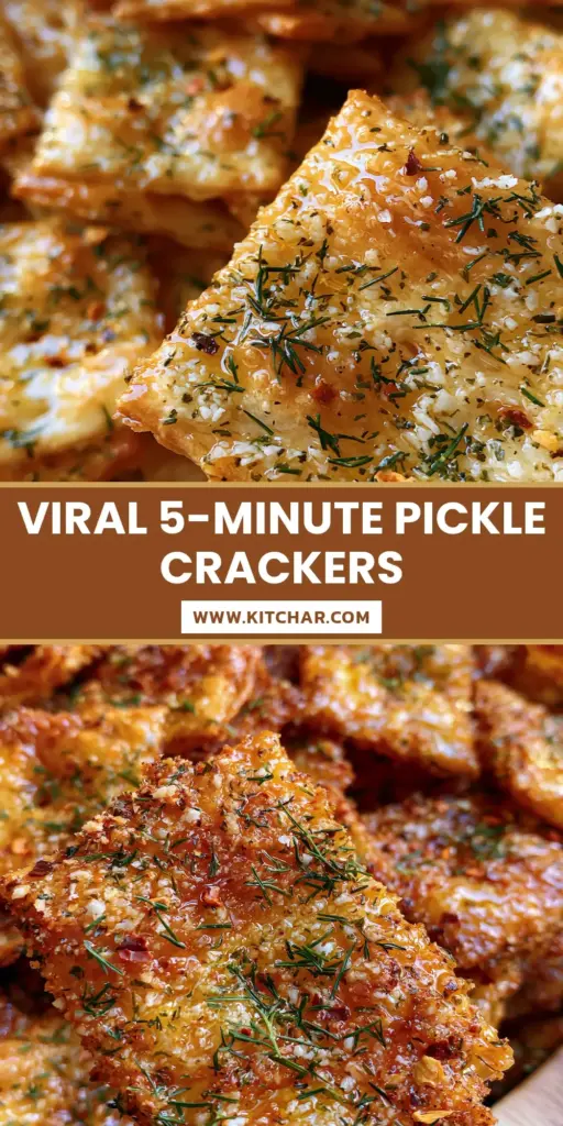 Dill Pickle Saltines: The Ultimate Zesty Ranch Snack Crackers 3 A close-up of a hand holding a single Dill pickle saltine cracker, showing the thick coating of dill weed and ranch seasoning against a background of a wooden bowl filled with crackers.