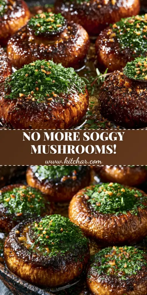 Cowboy Mushrooms Recipe: The Ultimate Garlic Butter Steakhouse Side 4 A top-down view of a rustic cast iron skillet filled with deeply seared Cowboy Mushrooms topped with fresh parsley. (Cowboy Mushrooms recipe)