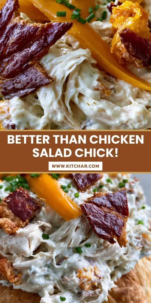 Sassy Scotty Chicken Salad: The Ultimate Creamy Ranch and Bacon Delight 4 A massive scoop of Sassy Scotty chicken salad with bacon and cheddar on a toasted croissant.