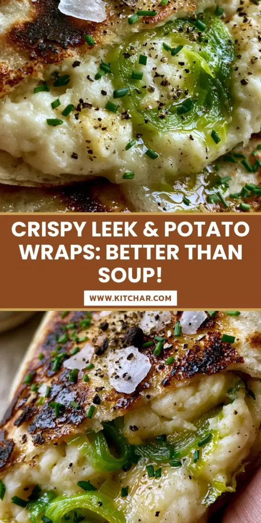 Leek and Potato Wraps: The Ultimate Crispy, Creamy Comfort Meal 4 A hand holding a perfectly sliced leek and potato wrap, showing a velvety ivory filling with emerald green leeks and a charred, shattered-crisp tortilla.