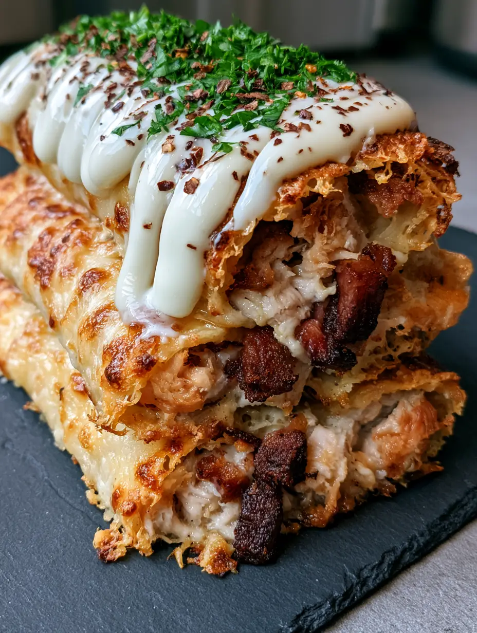 Keto Chicken Bacon Ranch Taquitos: The Ultimate Extra-Crispy Cheese Shell Recipe 3 Close-up of lacy edges on Keto Chicken Bacon Ranch Taquitos showing the bubbling cheese texture.