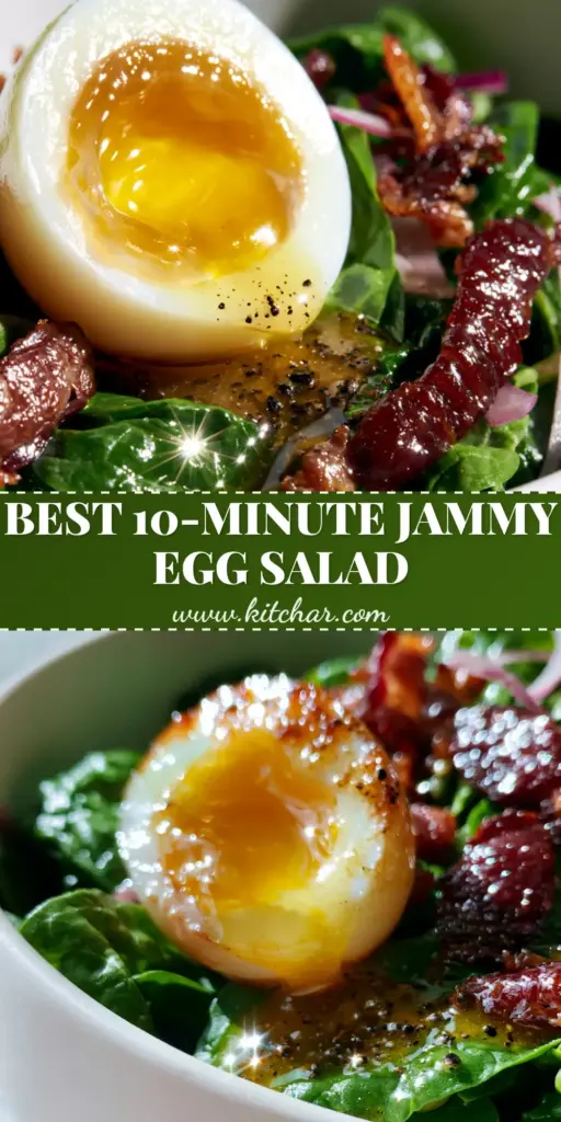 Spinach Salad with Eggs: The Ultimate Recipe with Warm Bacon Vinaigrette 4 A gourmet spinach salad with eggs, crispy bacon, and toasted walnuts in a white bowl. (spinach salad with eggs)