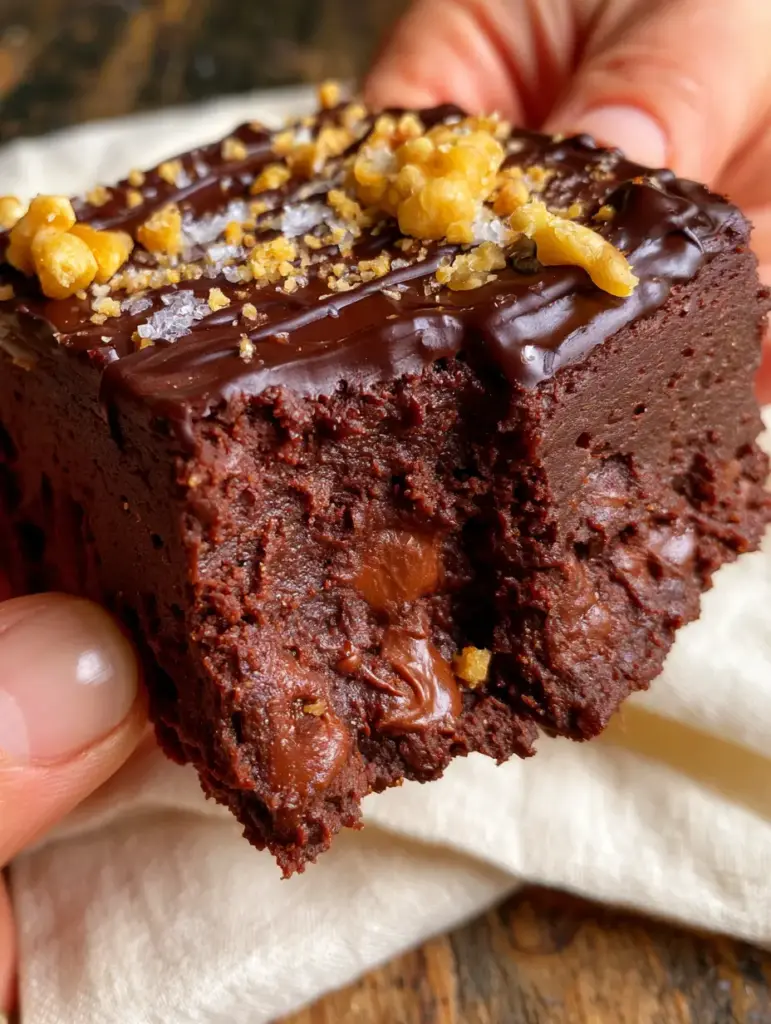 A top-down view of the brownie ganache drizzle and walnut topping. (desserts for diabetics)