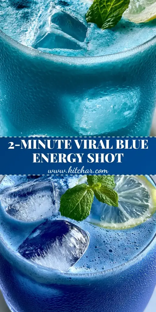 Blue Superfood Juice: The Ultimate Electric Blue Spirulina Elixir Recipe 3 A close-up shot of electric blue superfood juice in a crystal glass with clear ice and mint garnish.
