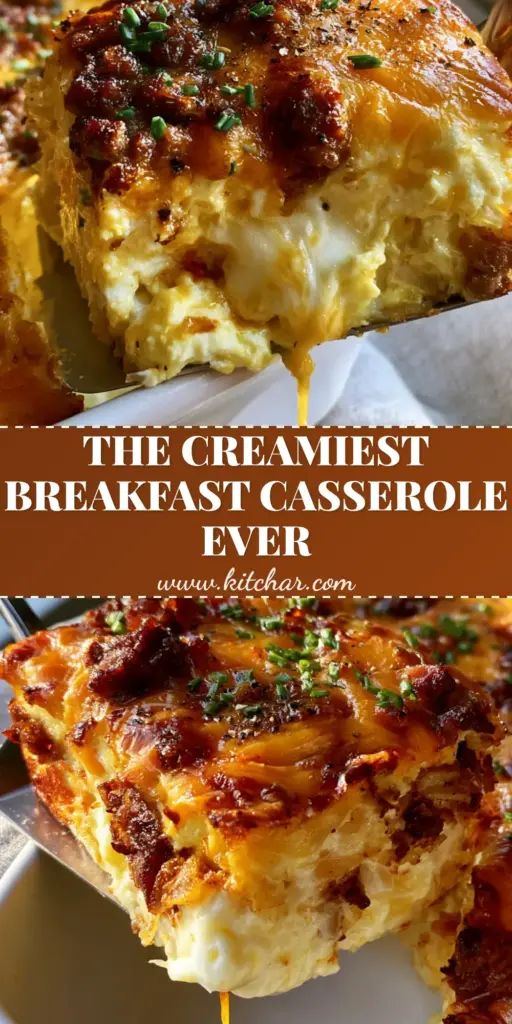 Sausage Egg and Cream Cheese Hashbrown Casserole 4 A thick square slice of Sausage Egg and Cream Cheese Hashbrown Casserole being lifted with a silver spatula, showing a bubbling golden cheddar crust and velvety cream cheese interior.