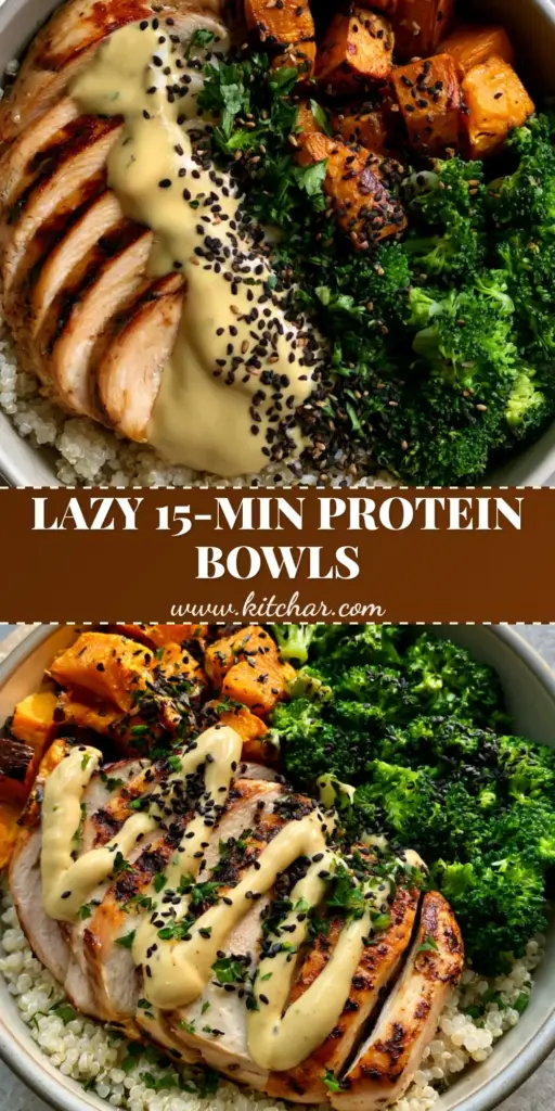 High Protein Bowl Meals: Seared Chicken and Roasted Sweet Potato Quinoa Bowls 3 A vibrant meal prep bowl with seared chicken, roasted sweet potatoes, and quinoa (high protein bowl meals)